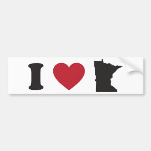 Adesivo Para Carro Eu amo Minnesota
