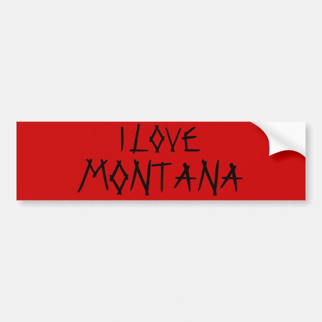 ADESIVO PARA CARRO EU AMO MONTANA BUMPERSTICKER (Frente)