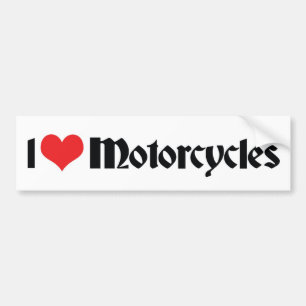 Adesivo Para Carro Eu Amo Motocicletas do Coração