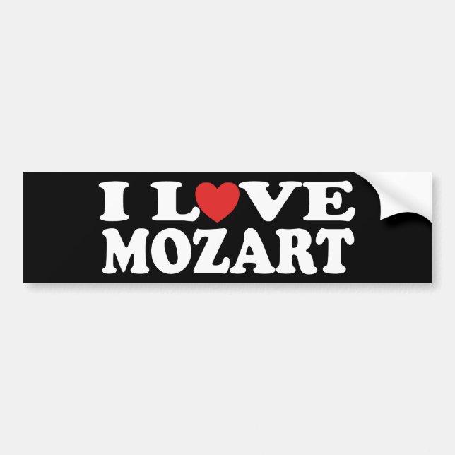 Adesivo Para Carro Eu amo Mozart (Frente)