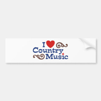 Adesivo Para Carro Eu Amo Música country
