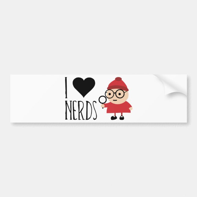 Adesivo Para Carro Eu amo nerd (Frente)