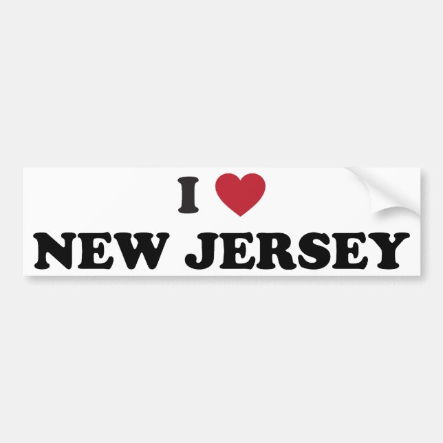 Adesivo Para Carro Eu amo New-jersey (Frente)