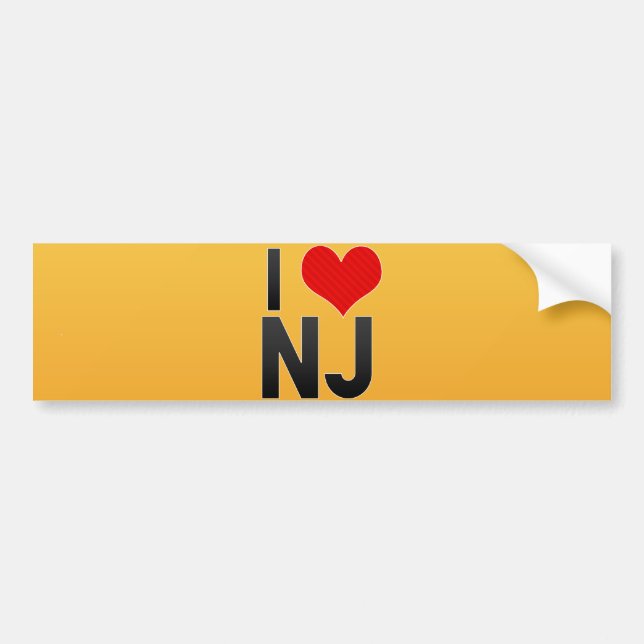 Adesivo Para Carro Eu amo NJ (Frente)