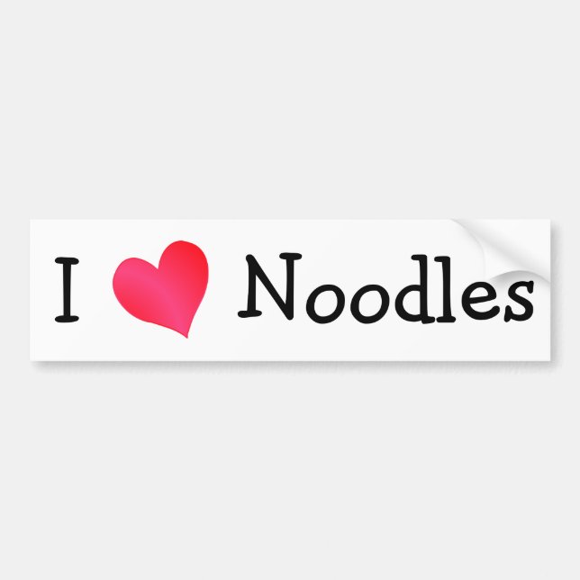 Adesivo Para Carro Eu Amo Noodles (Frente)