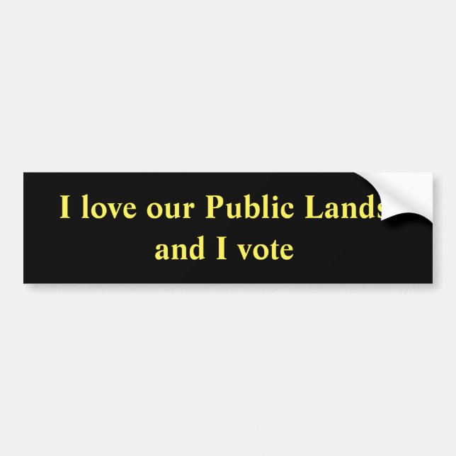 Adesivo Para Carro Eu amo nossos terrenos públicos e eu voto (Frente)