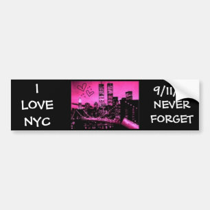 ADESIVO PARA CARRO EU AMO NYC, 9/11/01