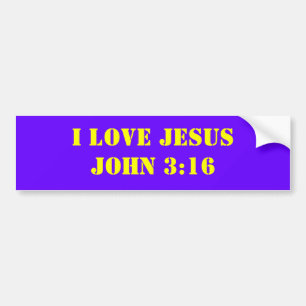 ADESIVO PARA CARRO EU AMO O 3:16 DE JESUS JOHN