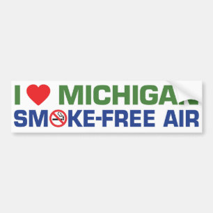 Adesivo Para Carro Eu amo o ar sem fumo de Michigan