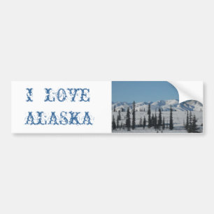 Adesivo Para Carro EU AMO o autocolante no vidro traseiro de ALASKA
