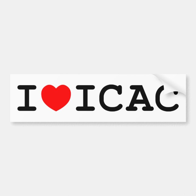 Adesivo Para Carro Eu amo o autocolante no vidro traseiro de ICAC (Frente)