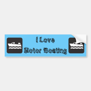 Adesivo Para Carro Eu amo o autocolante no vidro traseiro do barco do