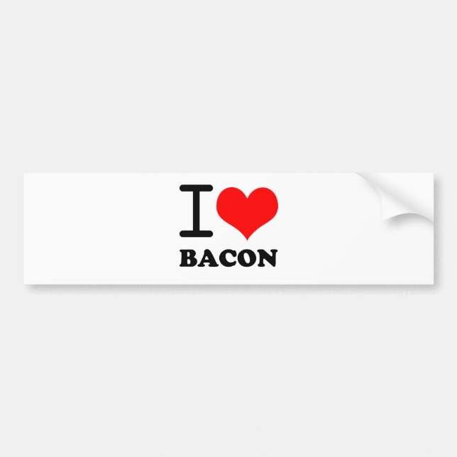 Adesivo Para Carro Eu amo o bacon (Frente)