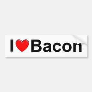 Adesivo Para Carro Eu amo o bacon (do coração)