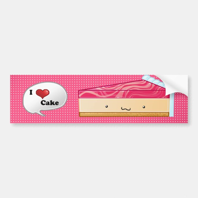 Adesivo Para Carro Eu amo o bolo de queijo (Frente)