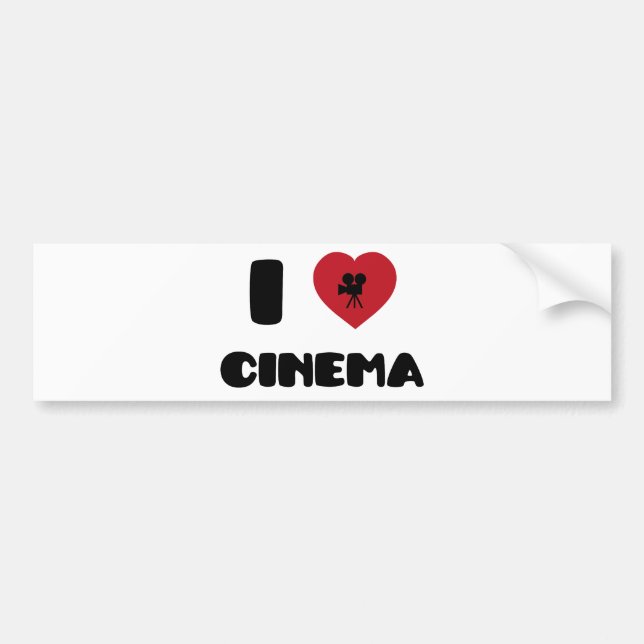 Adesivo Para Carro Eu amo o cinema (Frente)