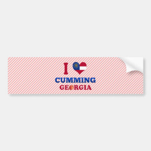 Adesivo Para Carro Eu amo o Cumming, Geórgia