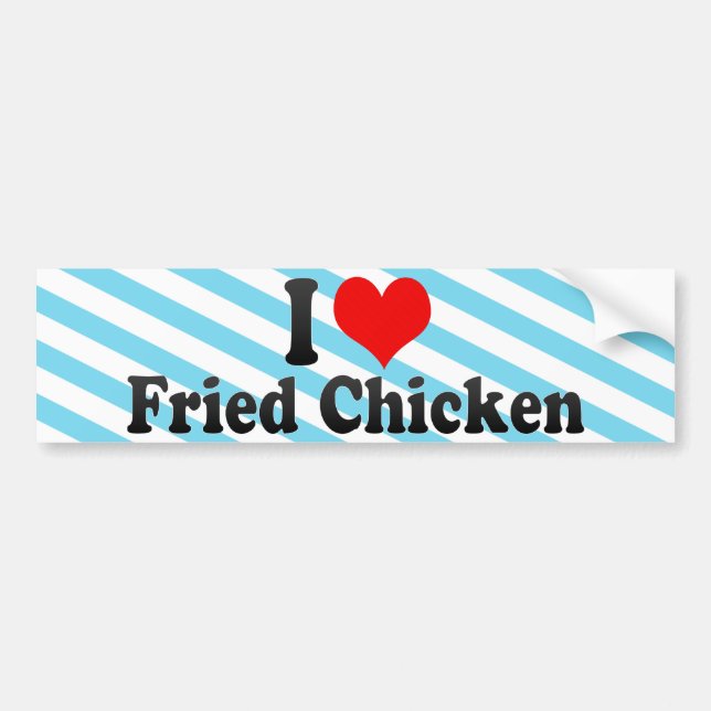 Adesivo Para Carro Eu amo o frango frito (Frente)