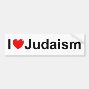 Adesivo Para Carro Eu amo o judaísmo (do coração)