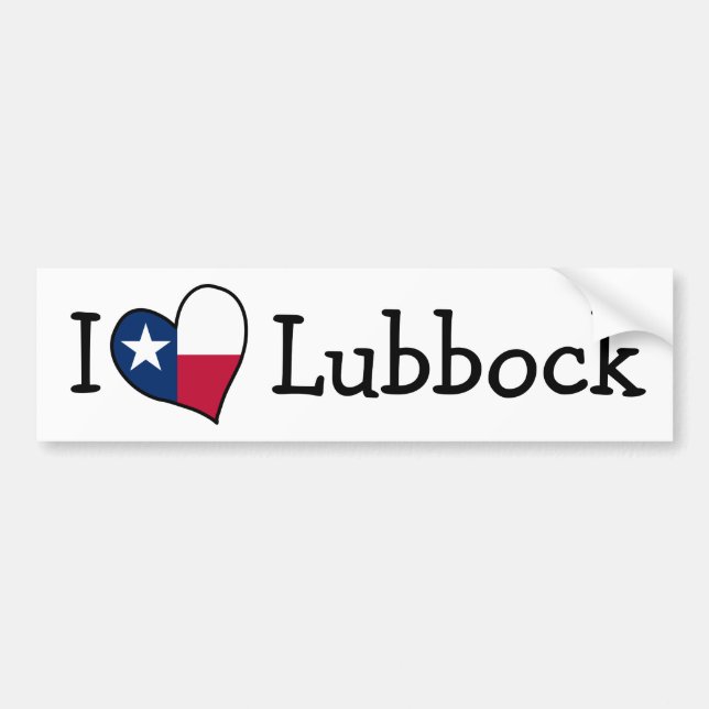 Adesivo Para Carro Eu amo o Lubbock Texas (Frente)