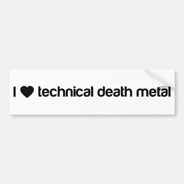 Adesivo Para Carro Eu amo o metal técnico da morte (Frente)