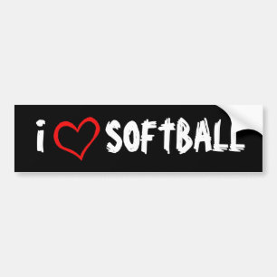 Adesivo Para Carro Eu amo o softball