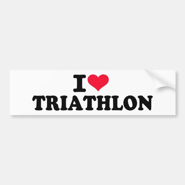 Adesivo Para Carro Eu amo o Triathlon (Frente)