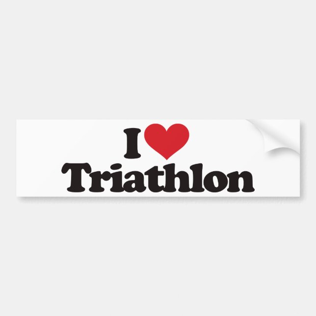 Adesivo Para Carro Eu amo o Triathlon (Frente)