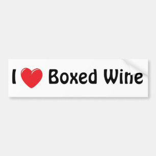 Adesivo Para Carro Eu amo o vinho encaixotado