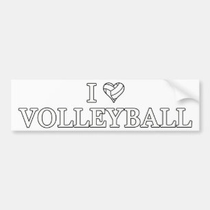 Adesivo Para Carro Eu amo o voleibol