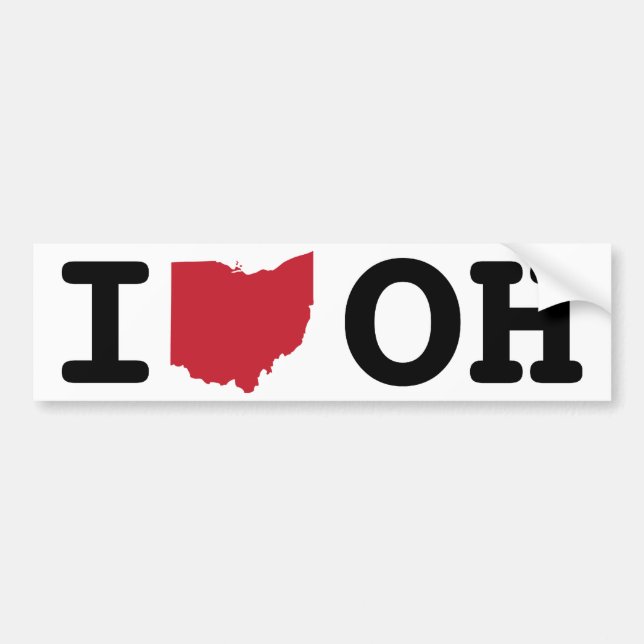 Adesivo Para Carro Eu amo Ohio (Frente)