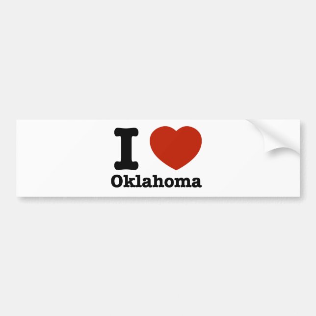 Adesivo Para Carro Eu amo Oklahoma (Frente)