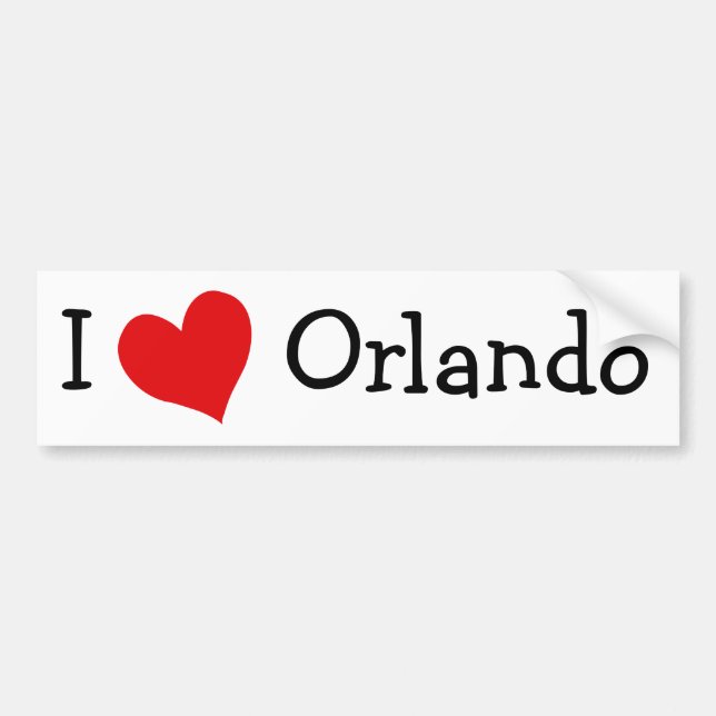 Adesivo Para Carro Eu Amo Orlando (Frente)