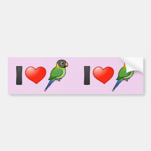 Adesivo Para Carro Eu amo os Parakeets Ameixa-dirigidos (fêmeas)