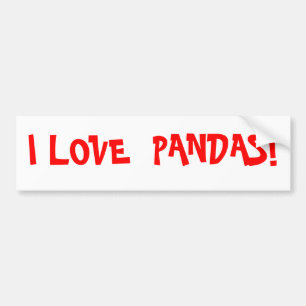 ADESIVO PARA CARRO EU AMO PANDAS!