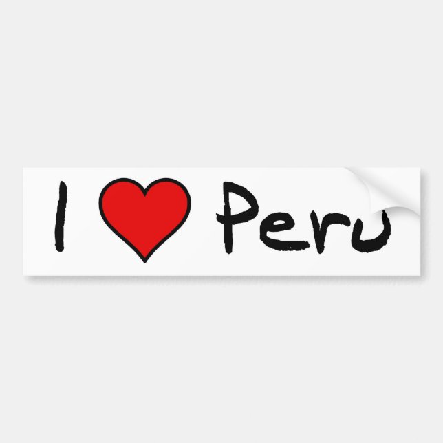 Adesivo Para Carro Eu amo Peru Bumpersticker (Frente)