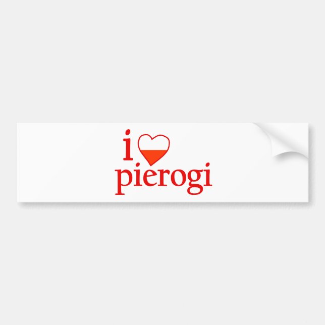 Adesivo Para Carro Eu amo Pierogi (Frente)