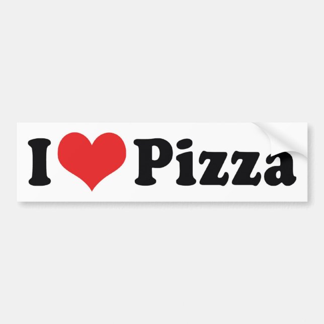 Adesivo Para Carro Eu Amo Pizza Coração (Frente)