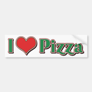 Adesivo Para Carro Eu Amo Pizza Coração