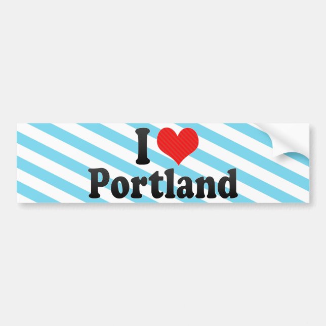 Adesivo Para Carro Eu amo Portland (Frente)