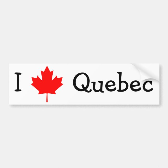 Adesivo Para Carro Eu Amo Quebec (Frente)