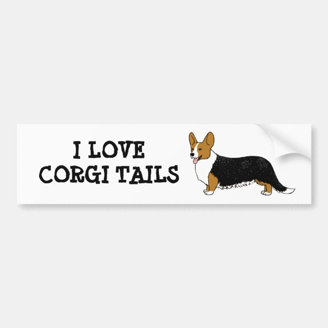 ADESIVO PARA CARRO EU AMO RABOS DE CORGI (Frente)