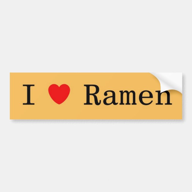 Adesivo Para Carro Eu amo Ramen (Frente)