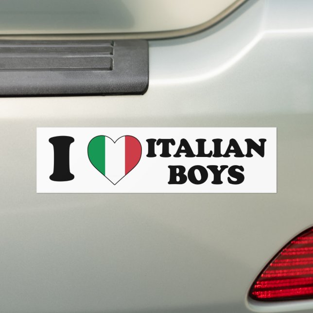Adesivo Para Carro Eu amo rapazes italianos (No carro)