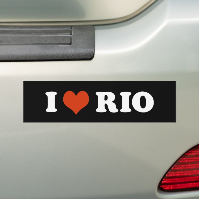 Adesivo Para Carro Eu Amo Rio (No carro)
