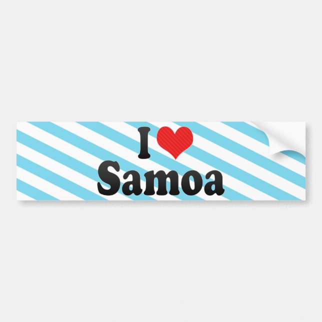 Adesivo Para Carro Eu amo Samoa (Frente)