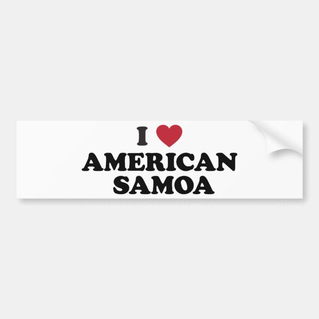 Adesivo Para Carro Eu amo Samoa Americanas (Frente)