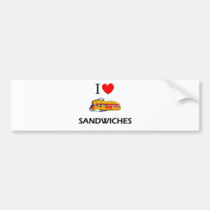 Adesivo Para Carro Eu amo sanduíches