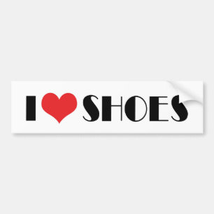 Adesivo Para Carro Eu Amo Sapatos Coração - Amante de Sapato da Moda
