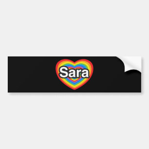 Adesivo Para Carro Eu amo Sara. Eu te amo Sara. Coração